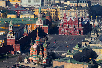 Red Square from helicopter