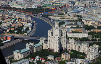 Moscow center from helicopter