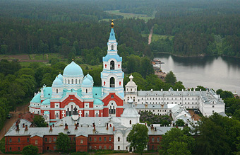 Valaam monastery from the bird`s view