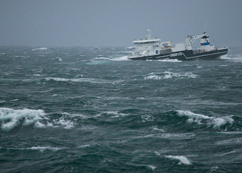 storm in Barents sea
