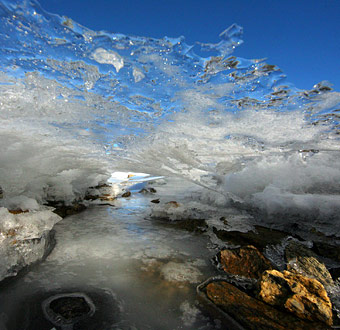 Ice tunnel Schirmacher oasis, Antarctica