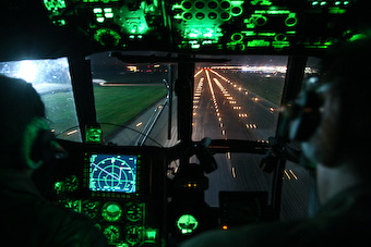 runway from Mi-8 cockpit