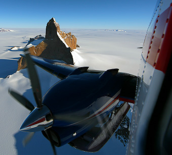 Basler BT-67, thru open pilot`s window